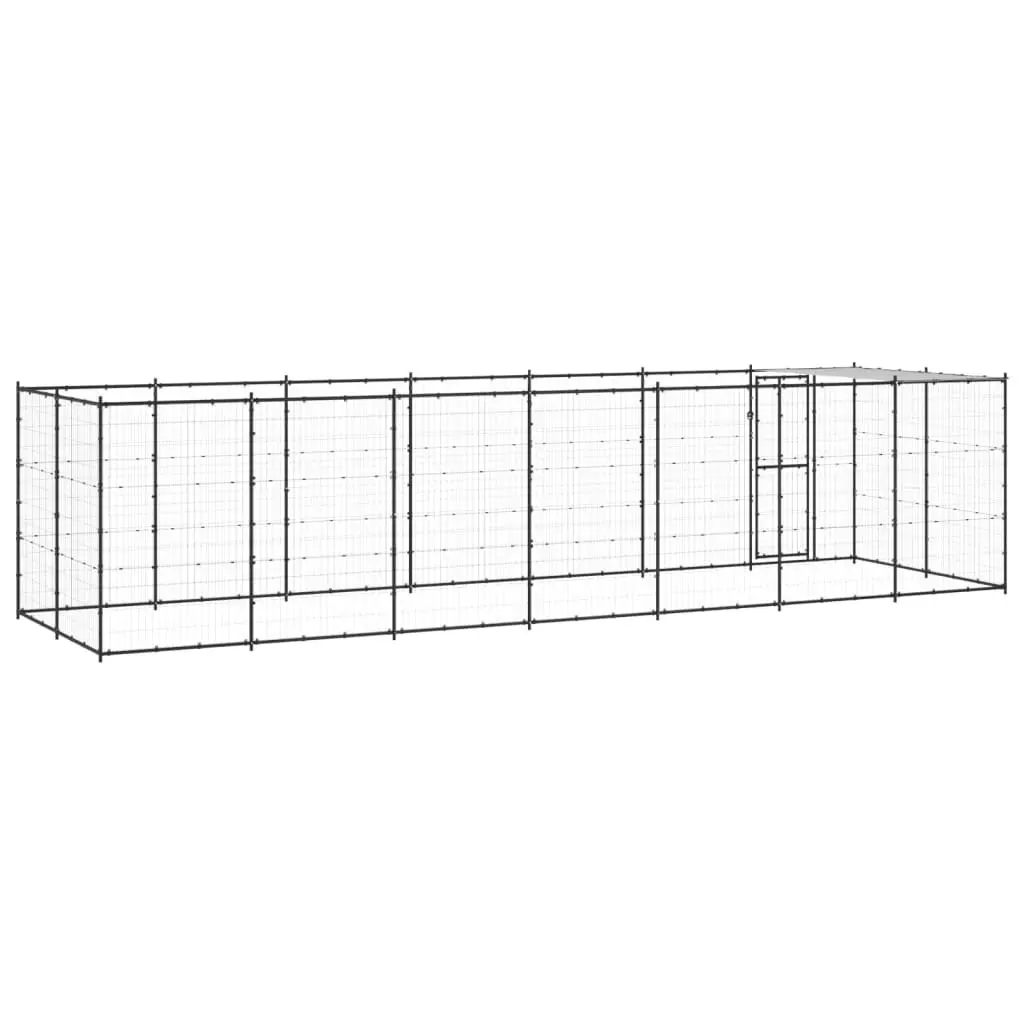 Outdoor Dog Kennel Steel with Roof 16.94 mÂ² 3082295