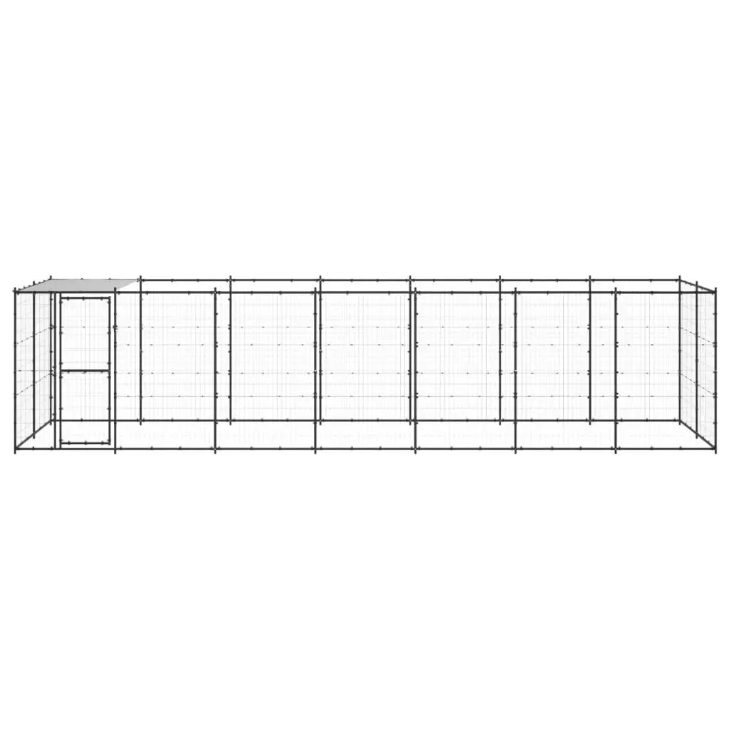 Outdoor Dog Kennel Steel with Roof 16.94 mÂ² 3082295