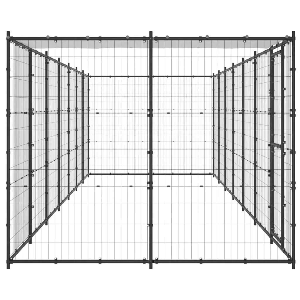 Outdoor Dog Kennel Steel with Roof 16.94 mÂ² 3082295