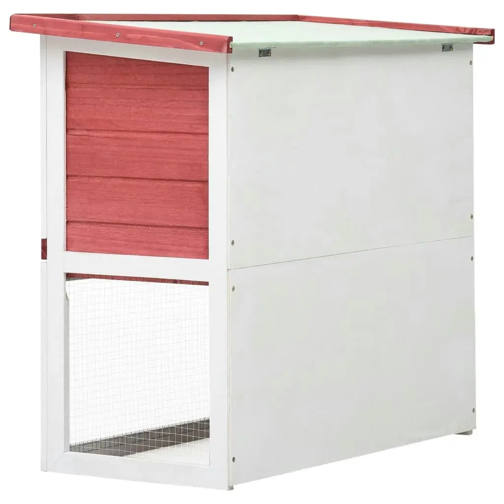 Outdoor Rabbit Hutch 1 Door Red Wood 170833