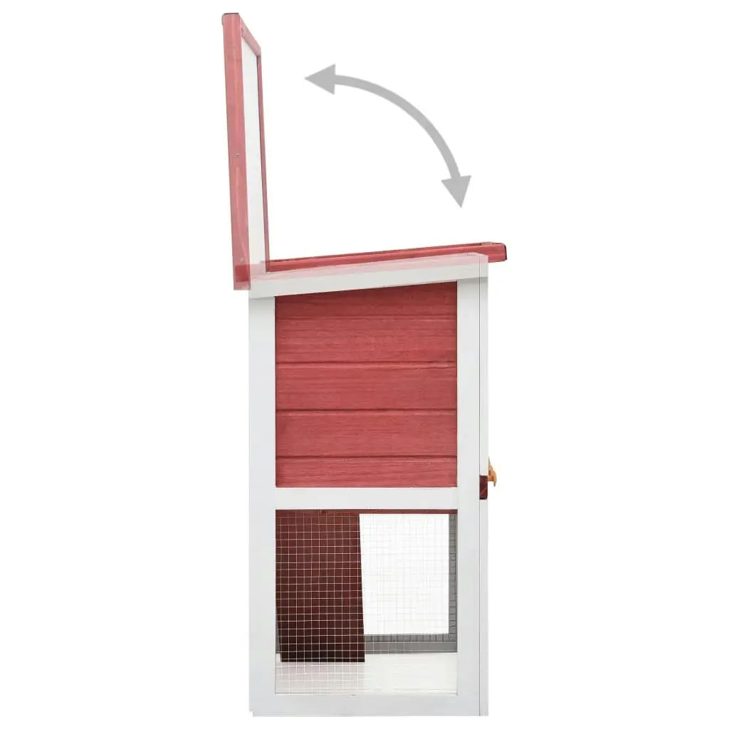 Outdoor Rabbit Hutch 1 Door Red Wood 170833