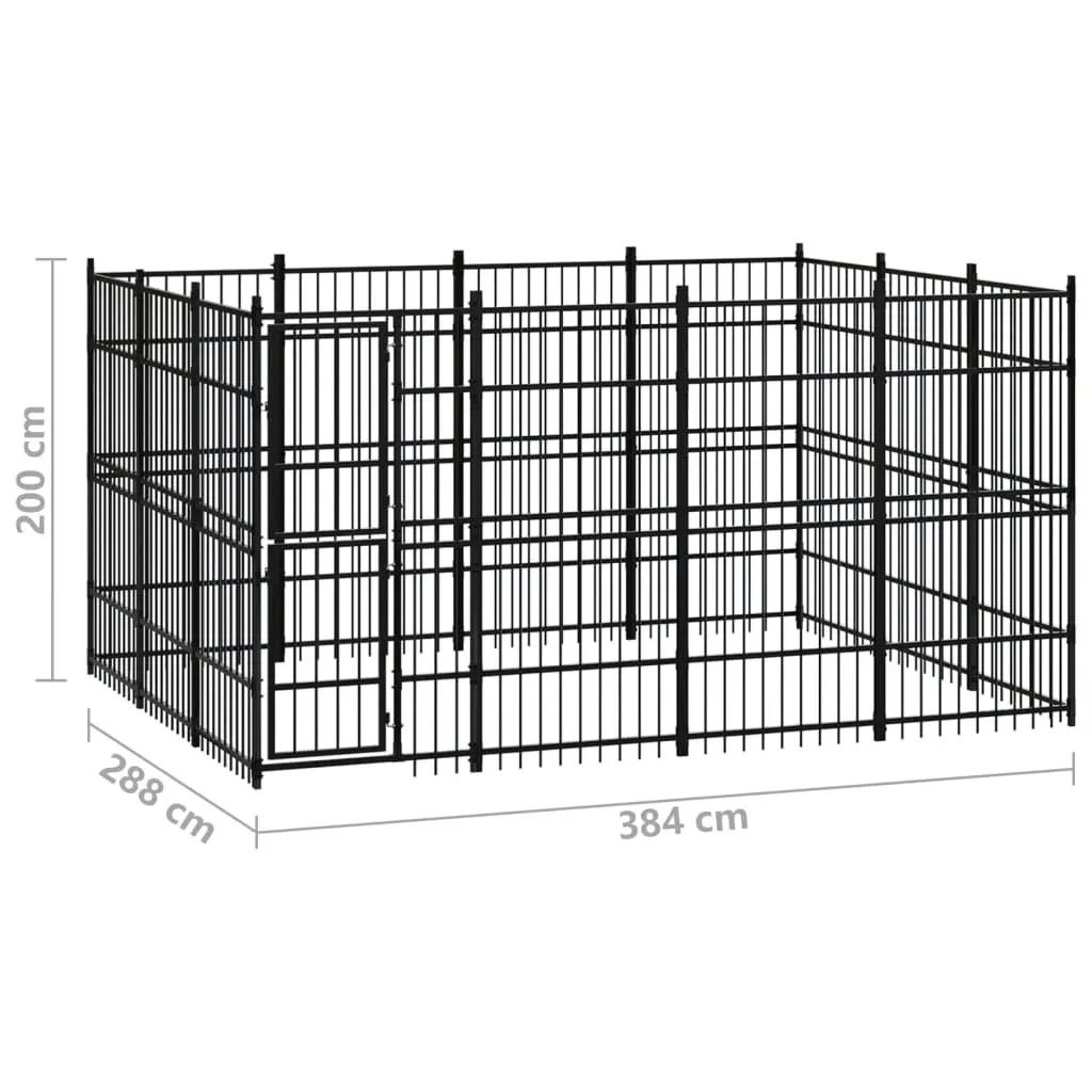 Outdoor Dog Kennel Steel 11.06 mÂ² 3097975