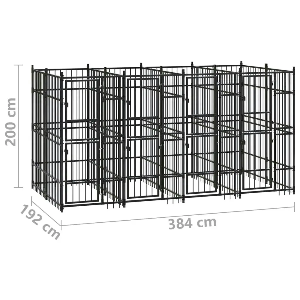 Outdoor Dog Kennel Steel 7.37 mÂ² 3097939