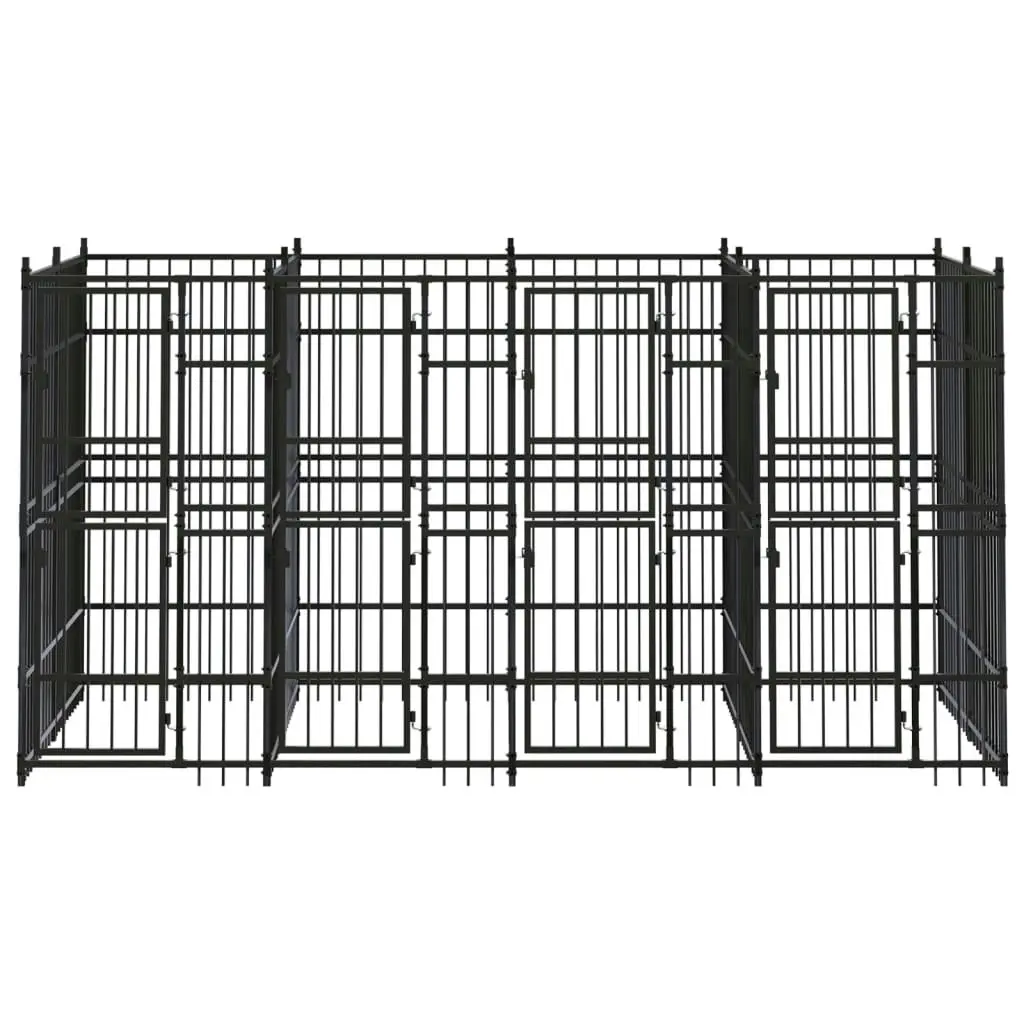 Outdoor Dog Kennel Steel 7.37 mÂ² 3097939