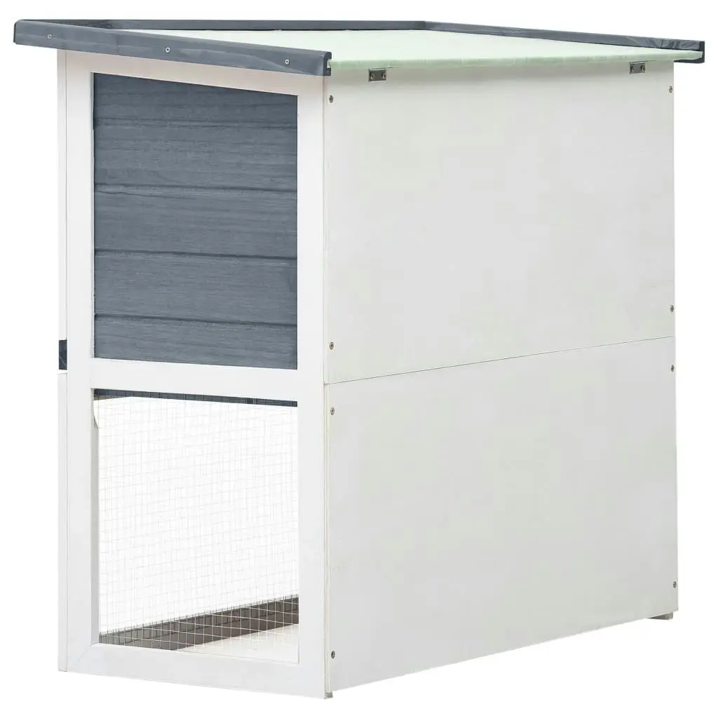 Outdoor Rabbit Hutch 1 Door Grey Wood 170831