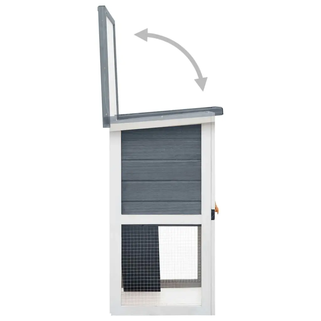 Outdoor Rabbit Hutch 1 Door Grey Wood 170831