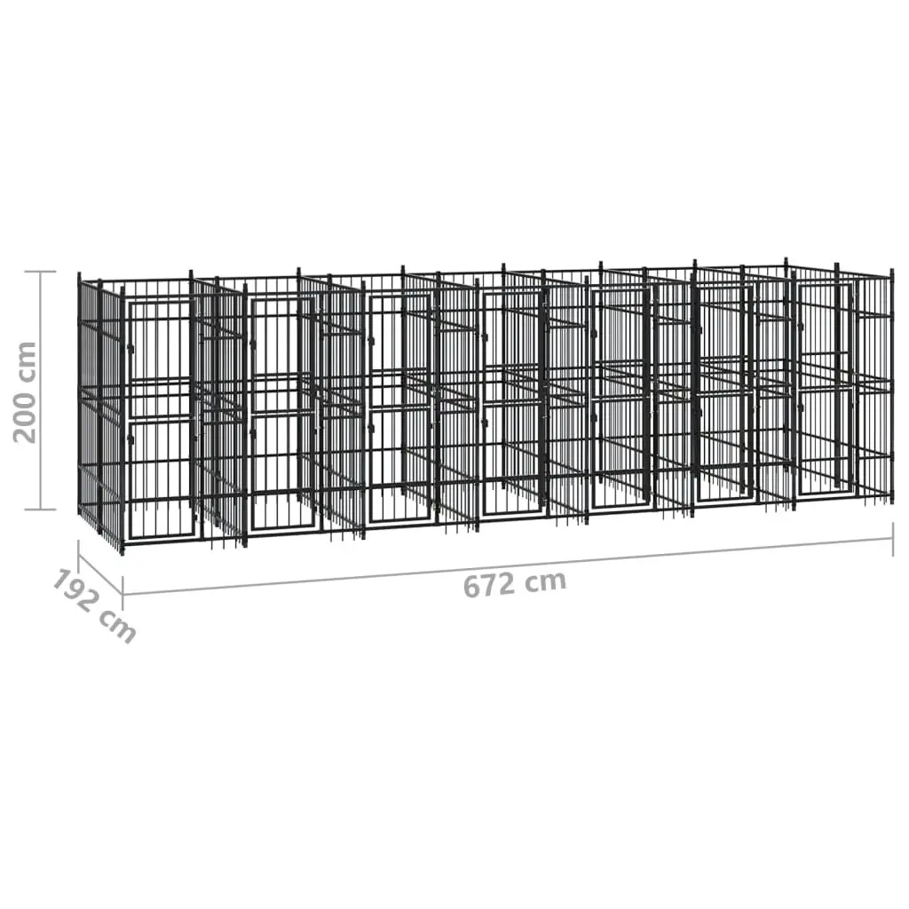 Outdoor Dog Kennel Steel 12.9 mÂ² 3097942