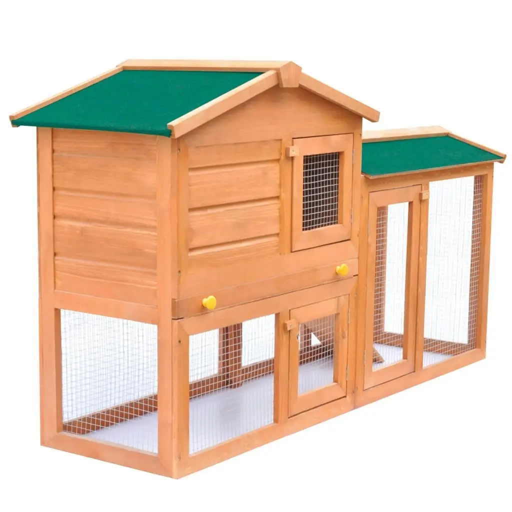 Outdoor Large Rabbit Hutch Small Animal House Pet Cage Wood 170162