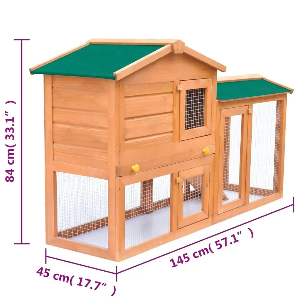 Outdoor Large Rabbit Hutch Small Animal House Pet Cage Wood 170162