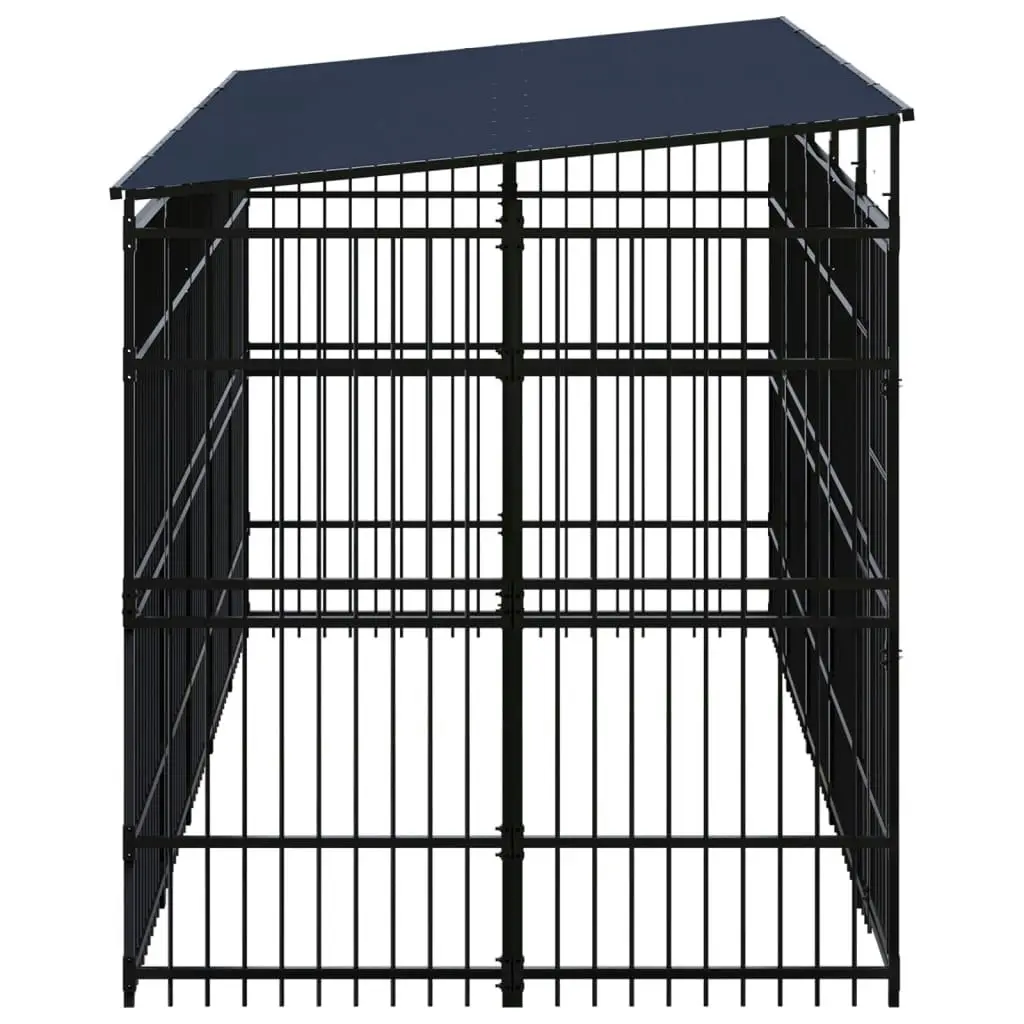 Outdoor Dog Kennel with Roof Steel 9.22 mÂ² 3097968