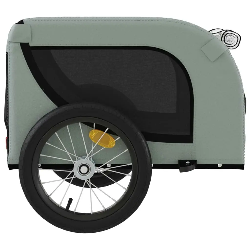 Pet Bike Trailer Grey and Black Oxford Fabric and Iron 94000