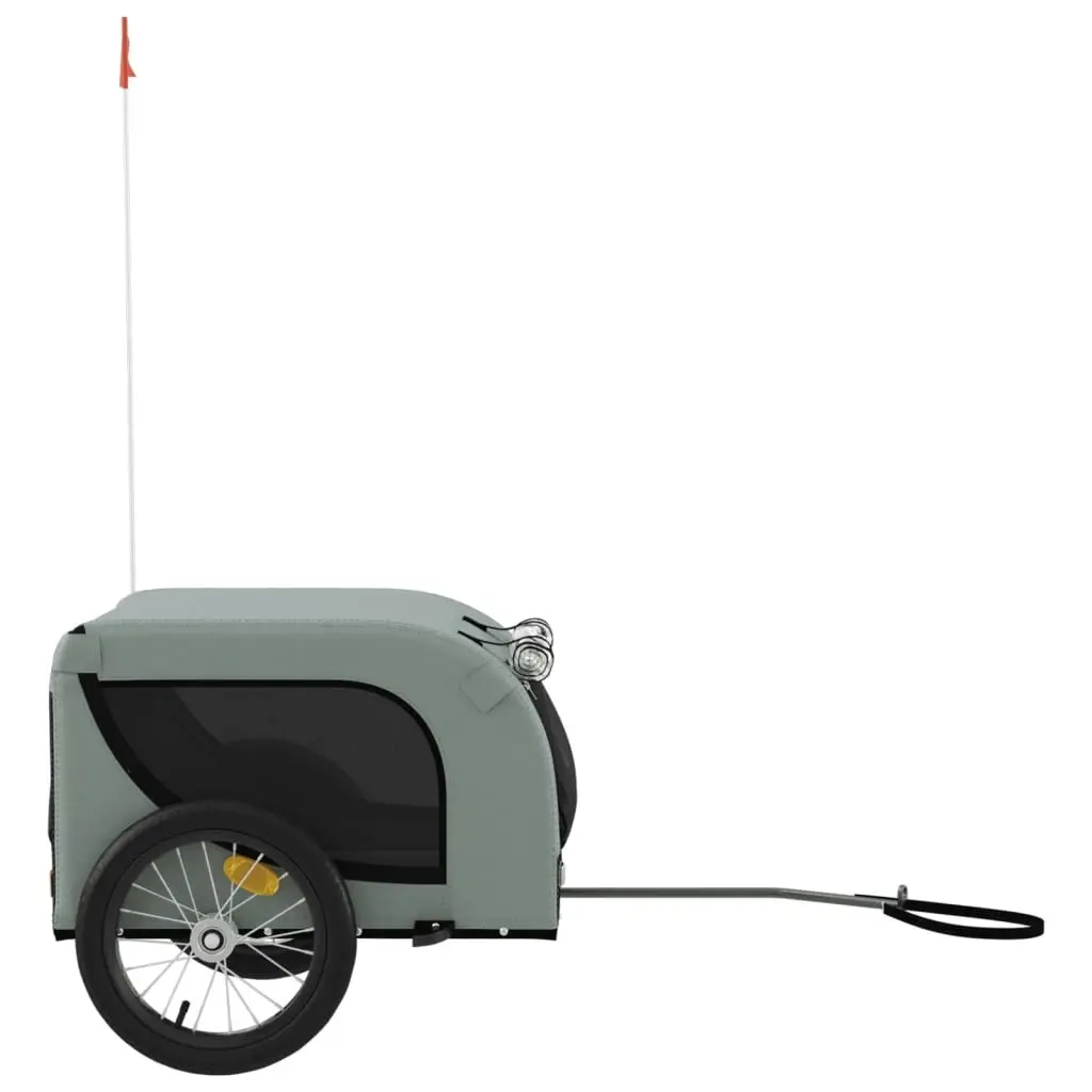 Pet Bike Trailer Grey and Black Oxford Fabric and Iron 94000