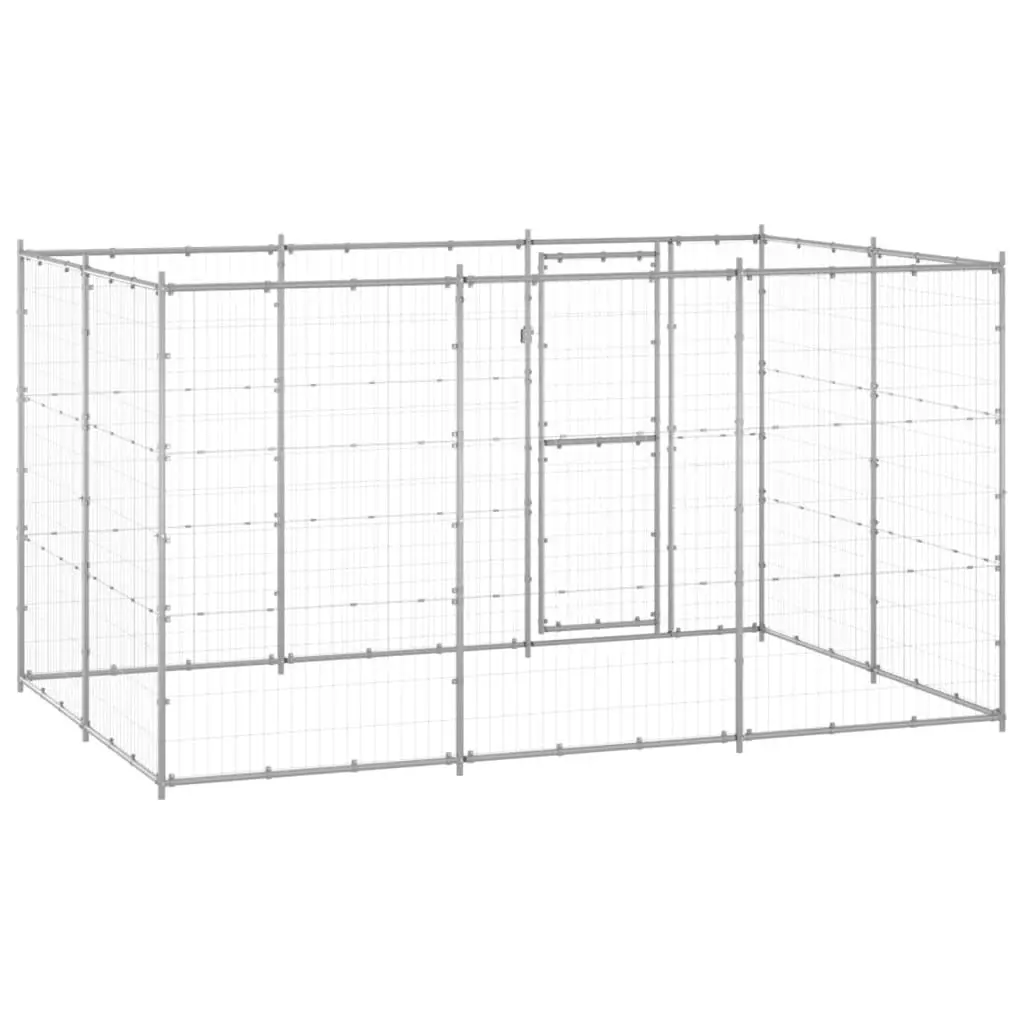 Outdoor Dog Kennel Galvanised Steel 7.26 mÂ² 3082308