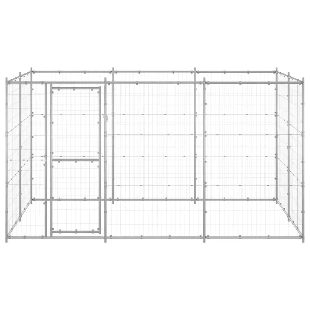 Outdoor Dog Kennel Galvanised Steel 7.26 mÂ² 3082308