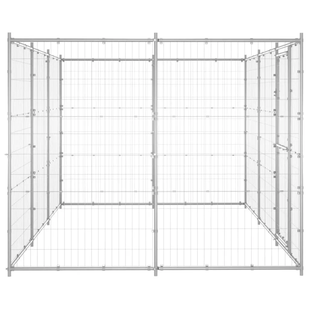 Outdoor Dog Kennel Galvanised Steel 7.26 mÂ² 3082308