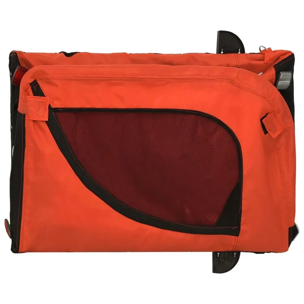 Pet Bike Trailer Orange and Black Oxford Fabric and Iron 93998