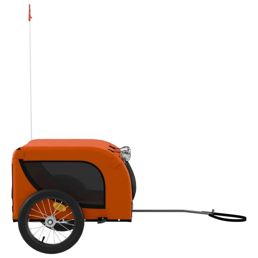 Pet Bike Trailer Orange and Black Oxford Fabric and Iron 93998