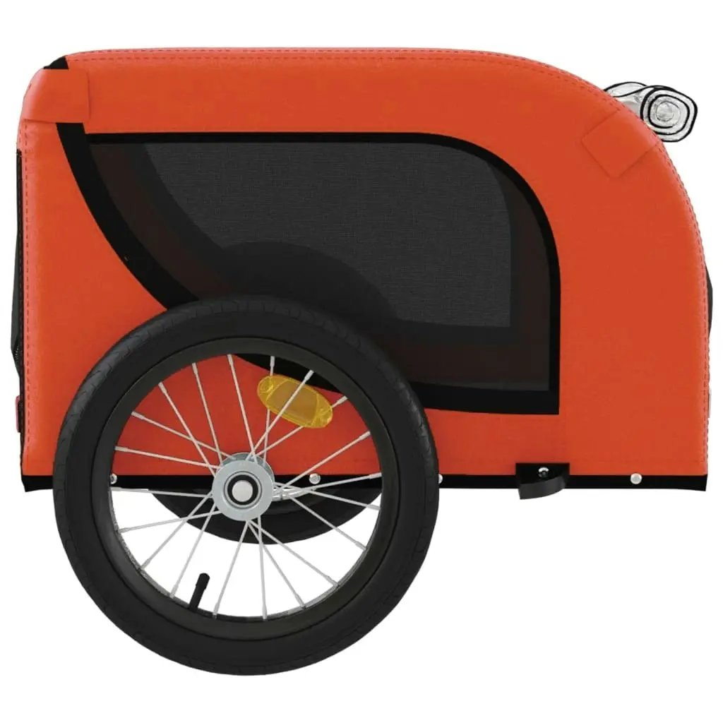 Pet Bike Trailer Orange and Black Oxford Fabric and Iron 93998