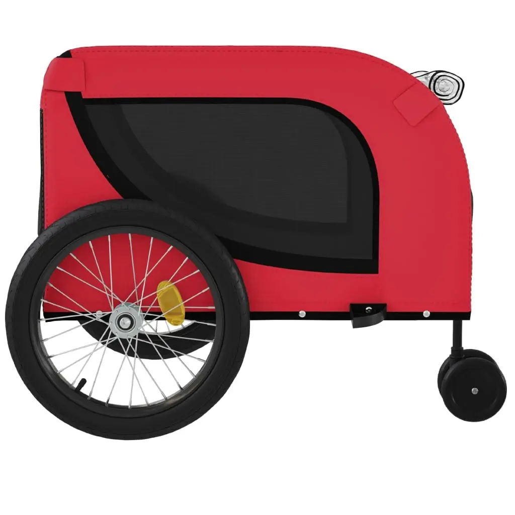 Pet Bike Trailer Red and Black Oxford Fabric and Iron 94027