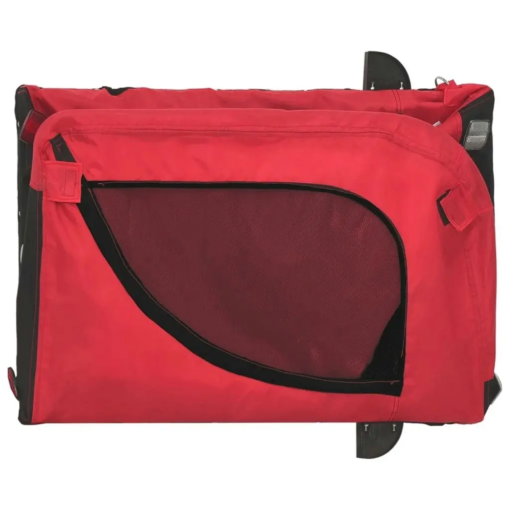 Pet Bike Trailer Red and Black Oxford Fabric and Iron 94027