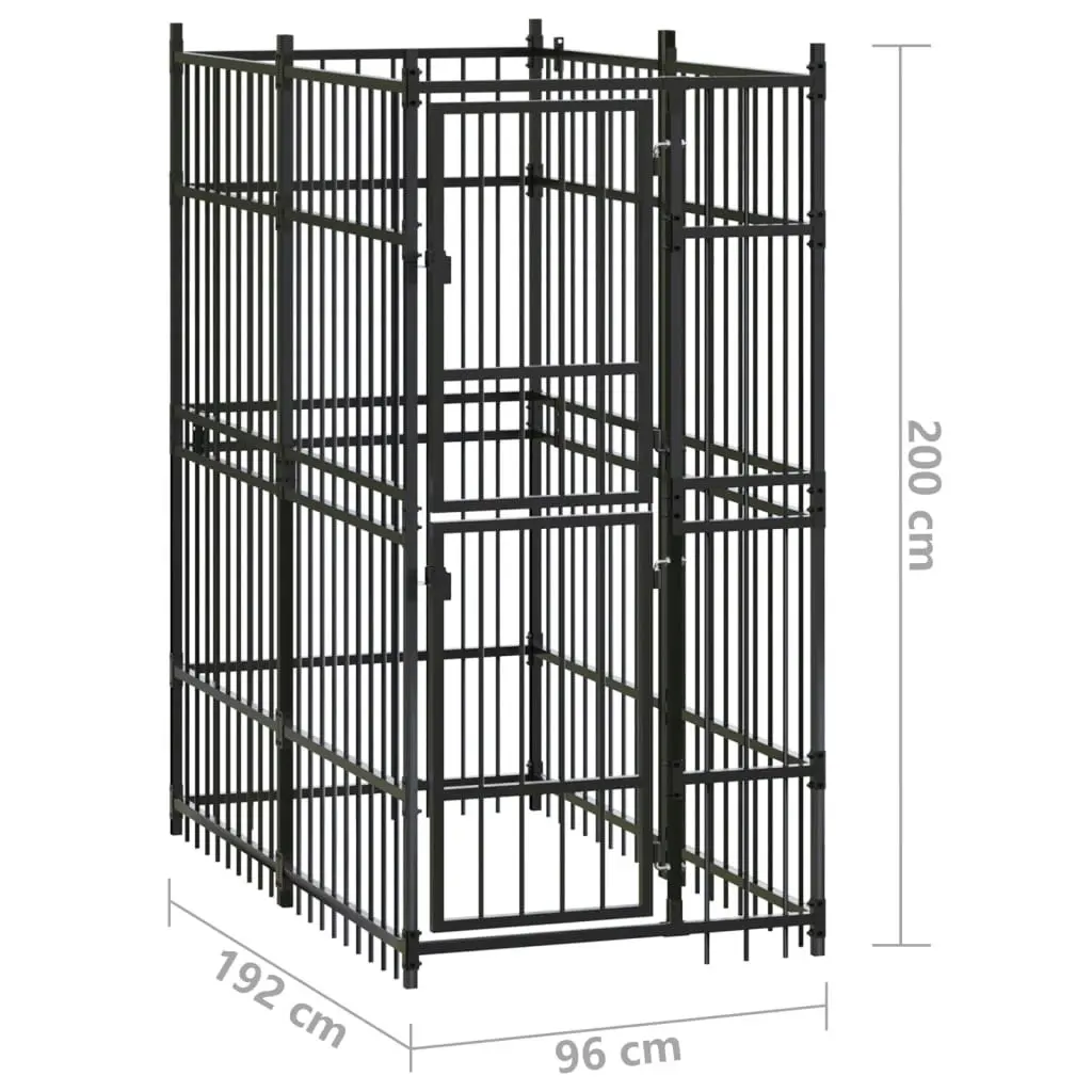 Outdoor Dog Kennel Steel 1.84 mÂ² 171472