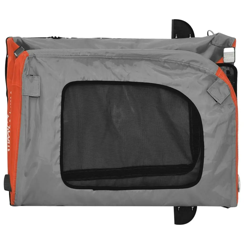 Pet Bike Trailer Orange and Grey Oxford Fabric and Iron 93858