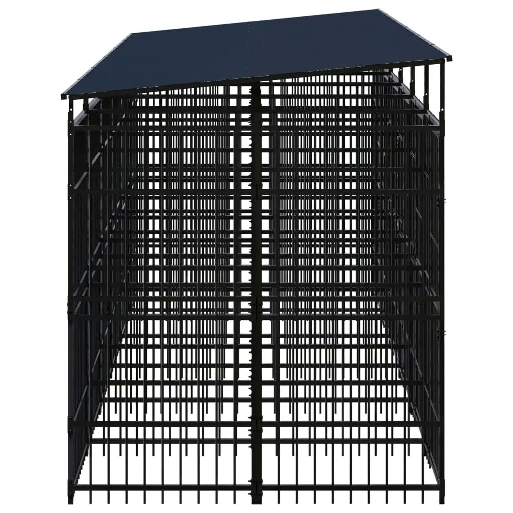 Outdoor Dog Kennel with Roof Steel 11.06 mÂ² 3097951