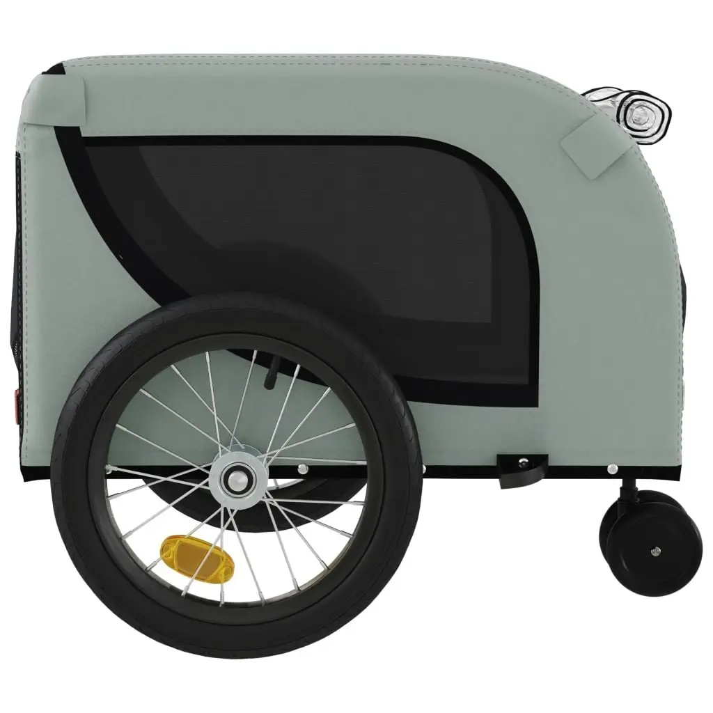 Pet Bike Trailer Grey and Black Oxford Fabric and Iron 94021