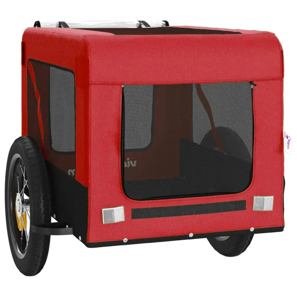 Pet Bike Trailer Red and Black Oxford Fabric&Iron 93908