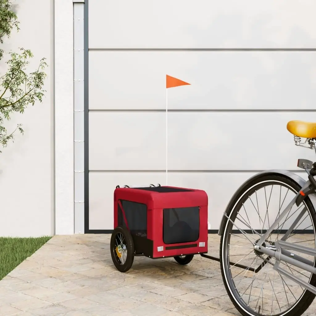 Pet Bike Trailer Red and Black Oxford Fabric&Iron 93908