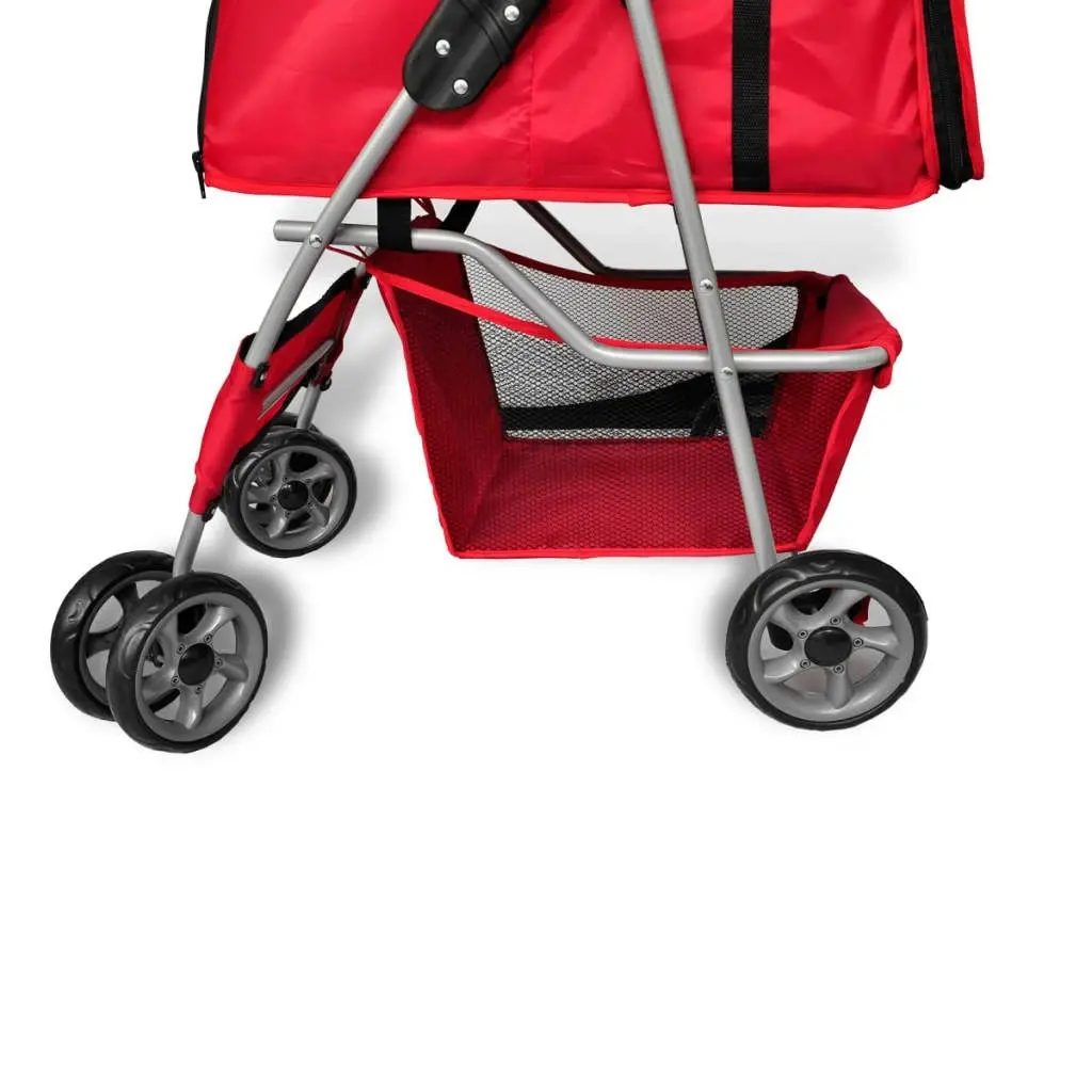 Pet Stroller Travel Carrier Red Folding 170055