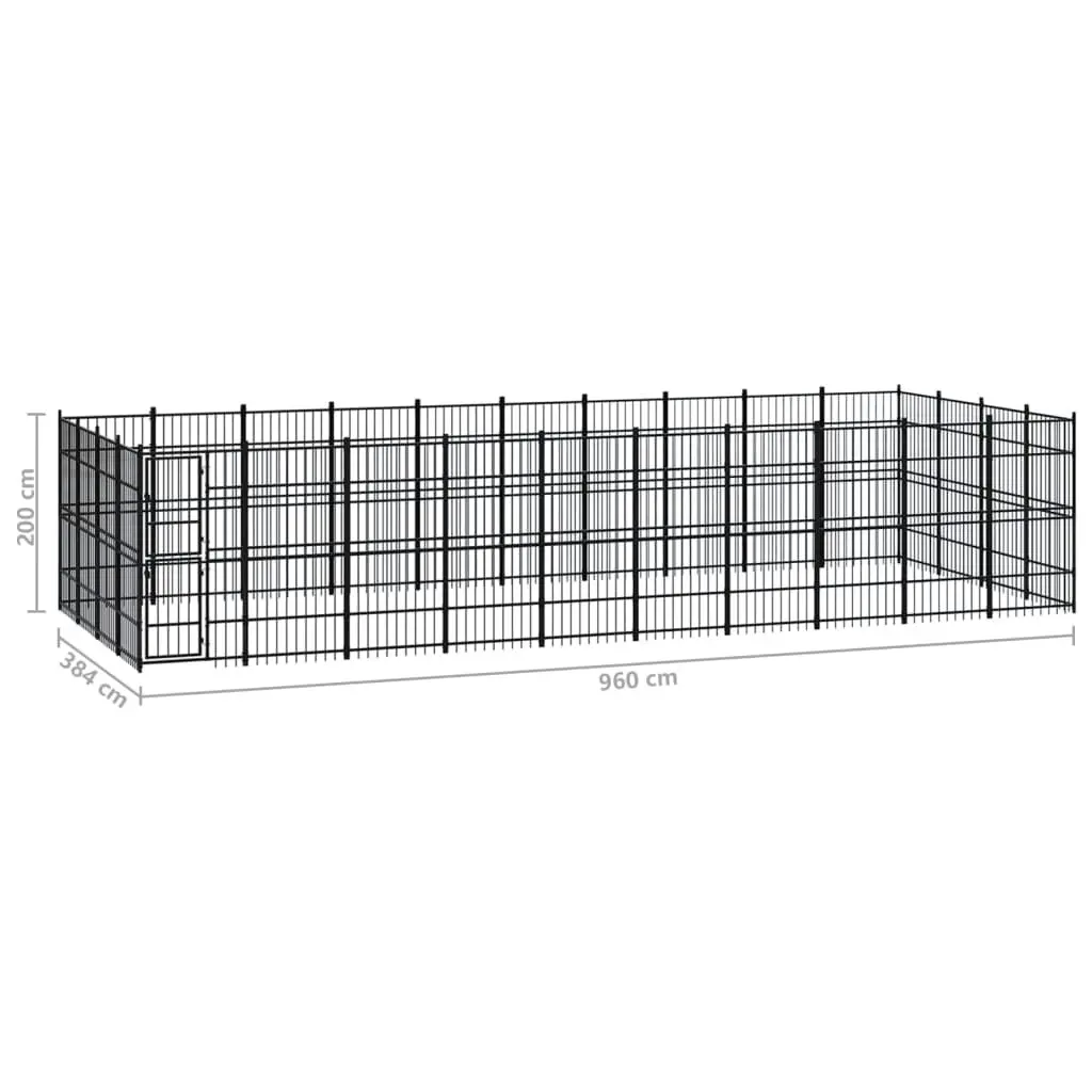 Outdoor Dog Kennel Steel 36.86 mÂ² 3097988