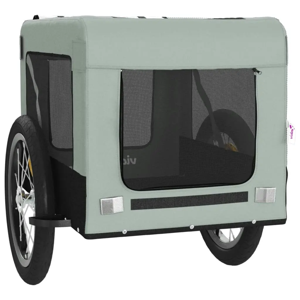 Pet Bike Trailer Grey and Black Oxford Fabric&Iron 93916