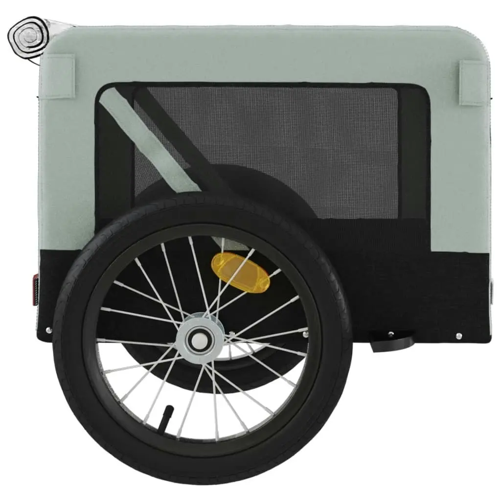 Pet Bike Trailer Grey and Black Oxford Fabric&Iron 93916