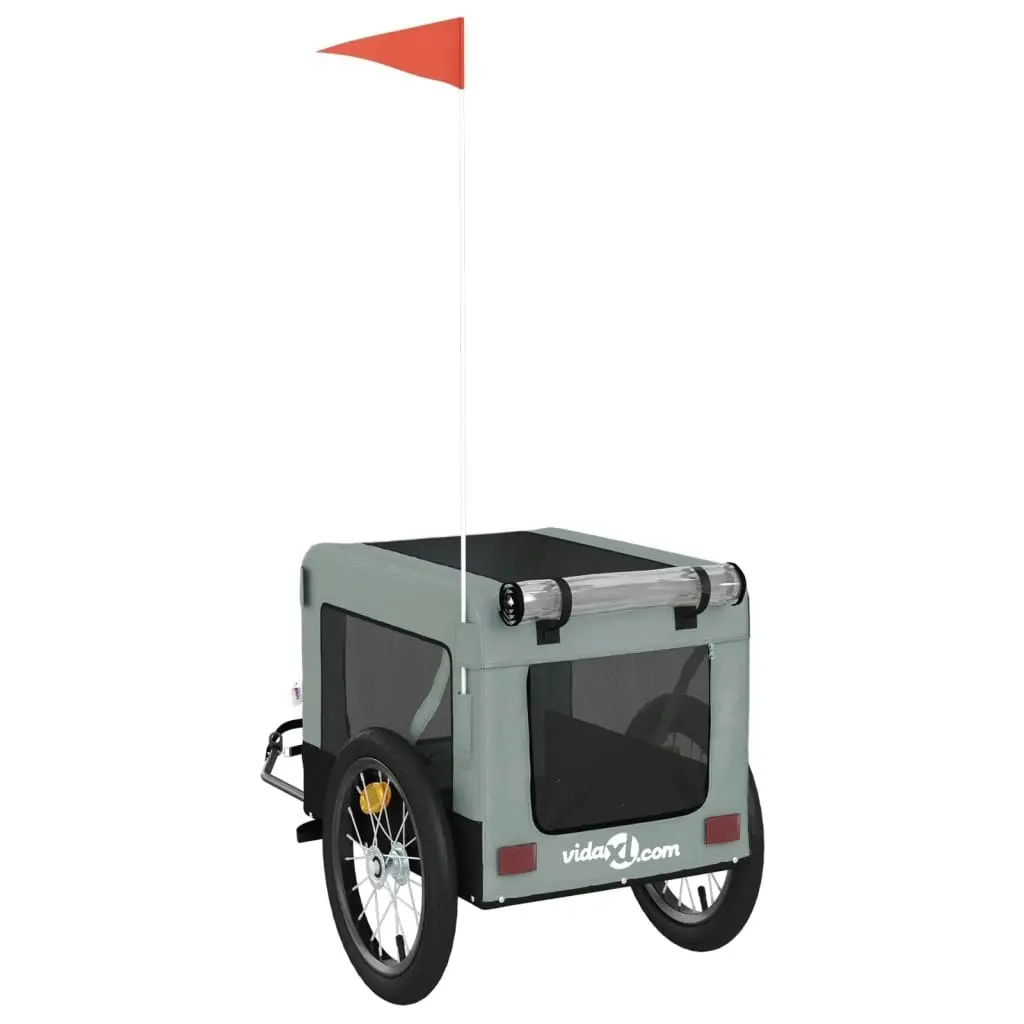 Pet Bike Trailer Grey and Black Oxford Fabric&Iron 93916