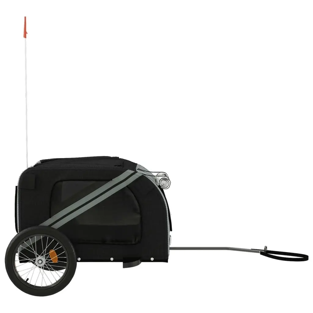 Pet Bike Trailer Black and Grey Oxford Fabric and Iron 93881