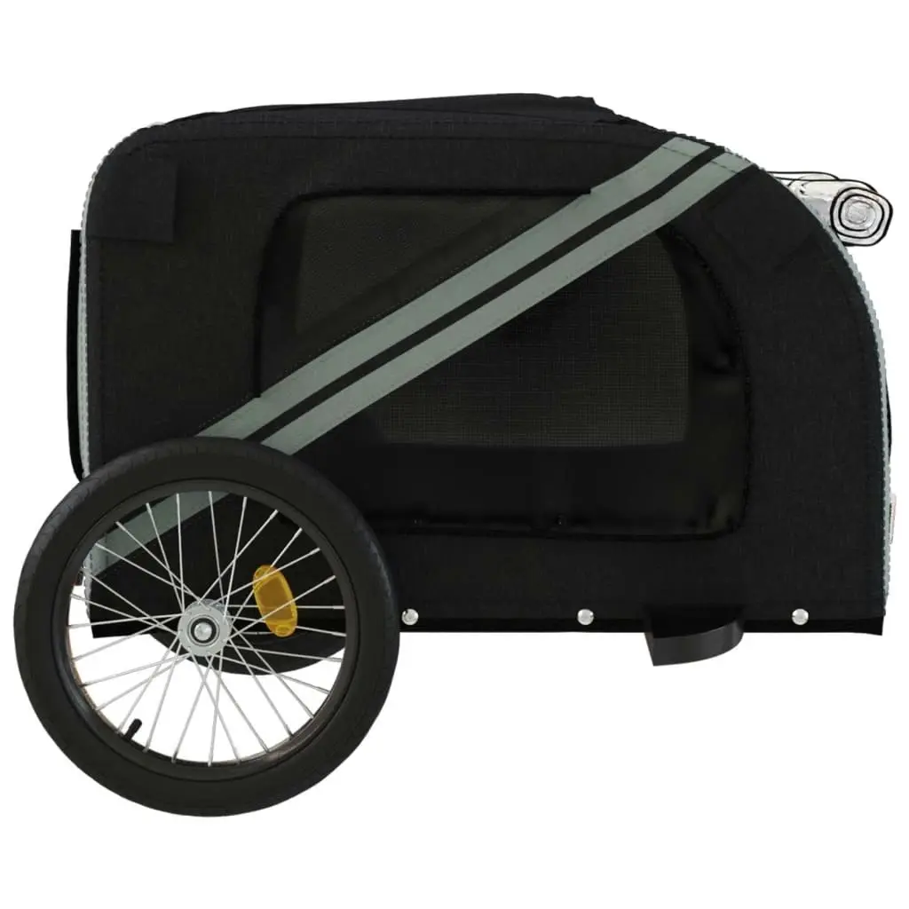 Pet Bike Trailer Black and Grey Oxford Fabric and Iron 93881