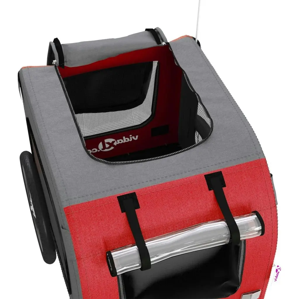 Pet Bike Trailer Red and Grey Oxford Fabric&Iron 93838