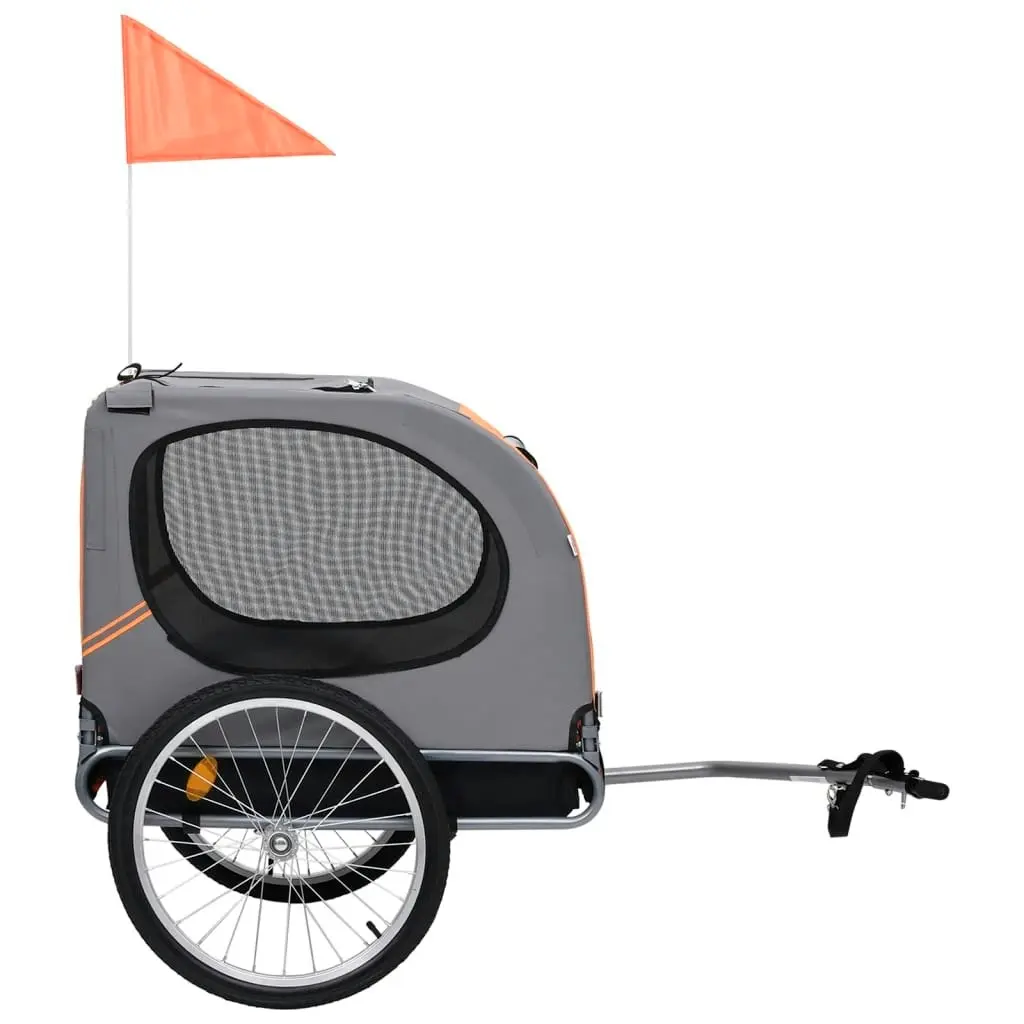 Pet Bike Trailer Orange and Grey 91767