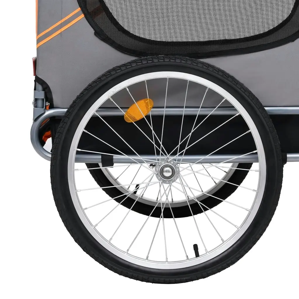 Pet Bike Trailer Orange and Grey 91767