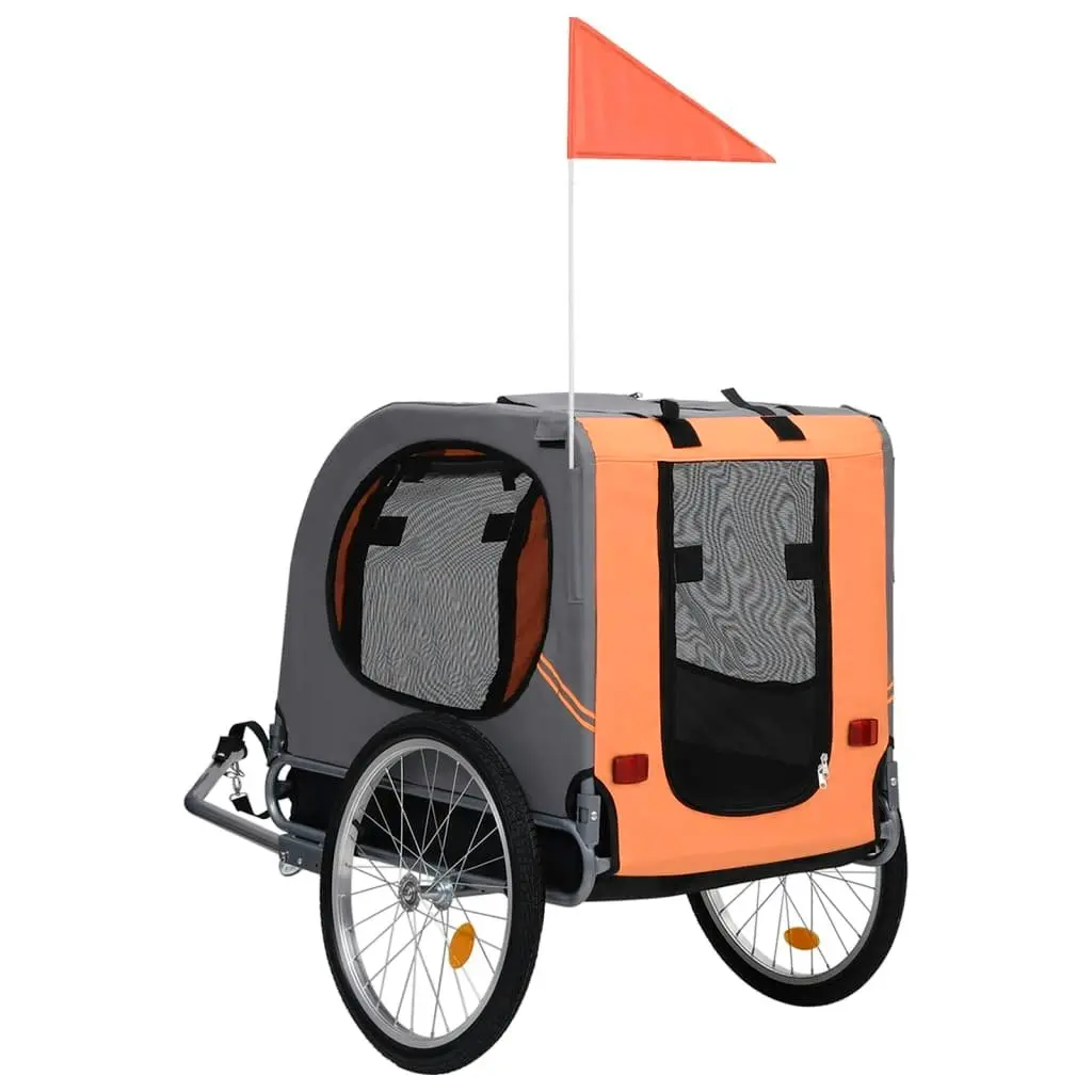 Pet Bike Trailer Orange and Grey 91767