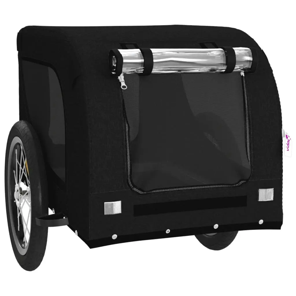 Pet Bike Trailer Black Oxford Fabric and Iron 94003