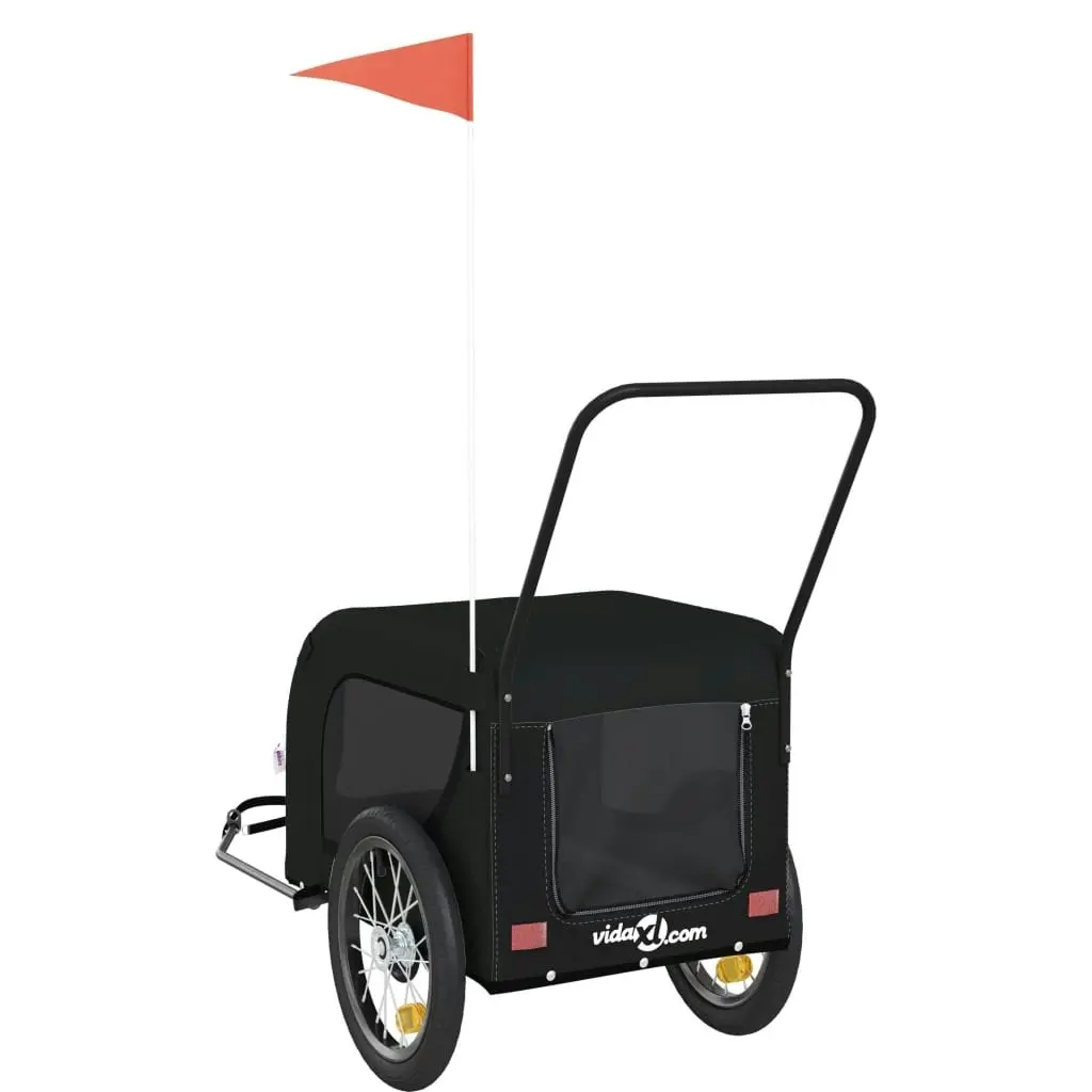 Pet Bike Trailer Black Oxford Fabric and Iron 94024