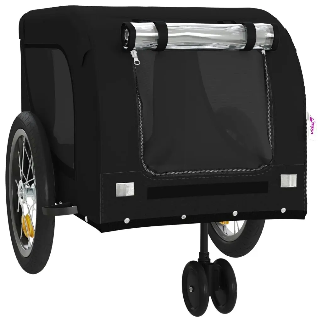 Pet Bike Trailer Black Oxford Fabric and Iron 94024