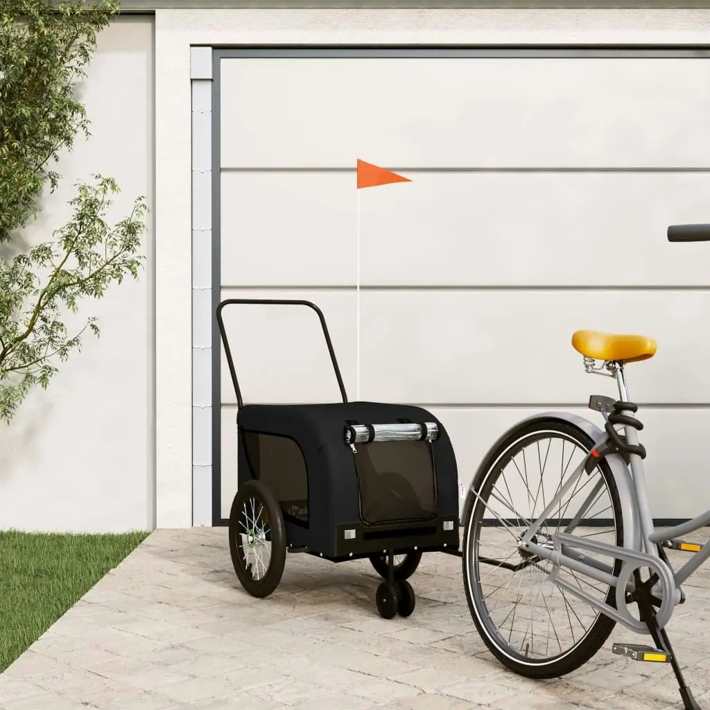 Pet Bike Trailer Black Oxford Fabric and Iron 94024