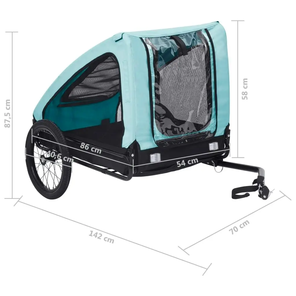 Pet Bike Trailer Blue and Black 92595