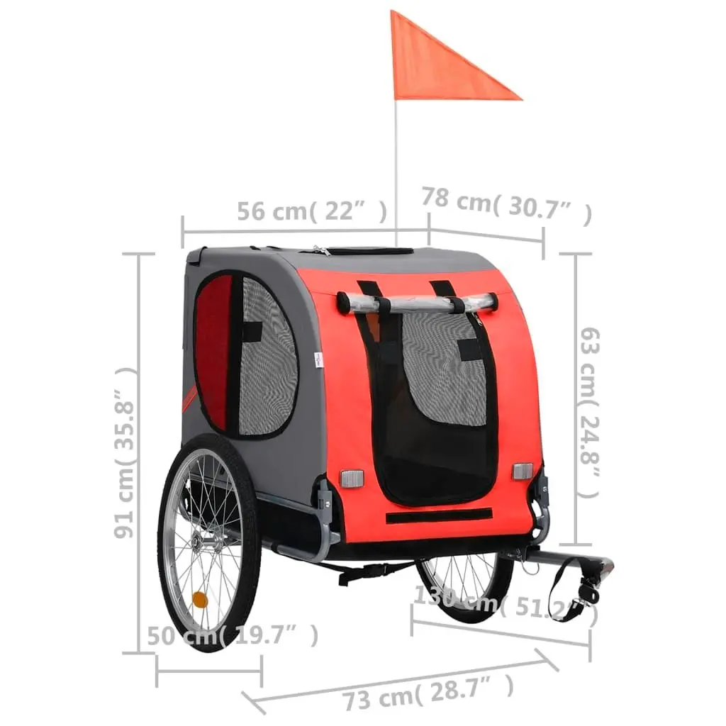 Pet Bike Trailer Red and Black 91765