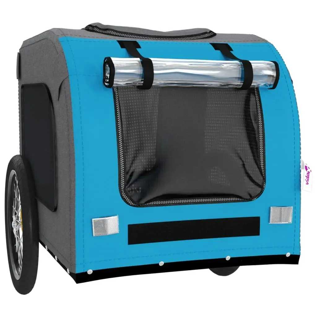 Pet Bike Trailer Blue and Grey Oxford Fabric&Iron 93841