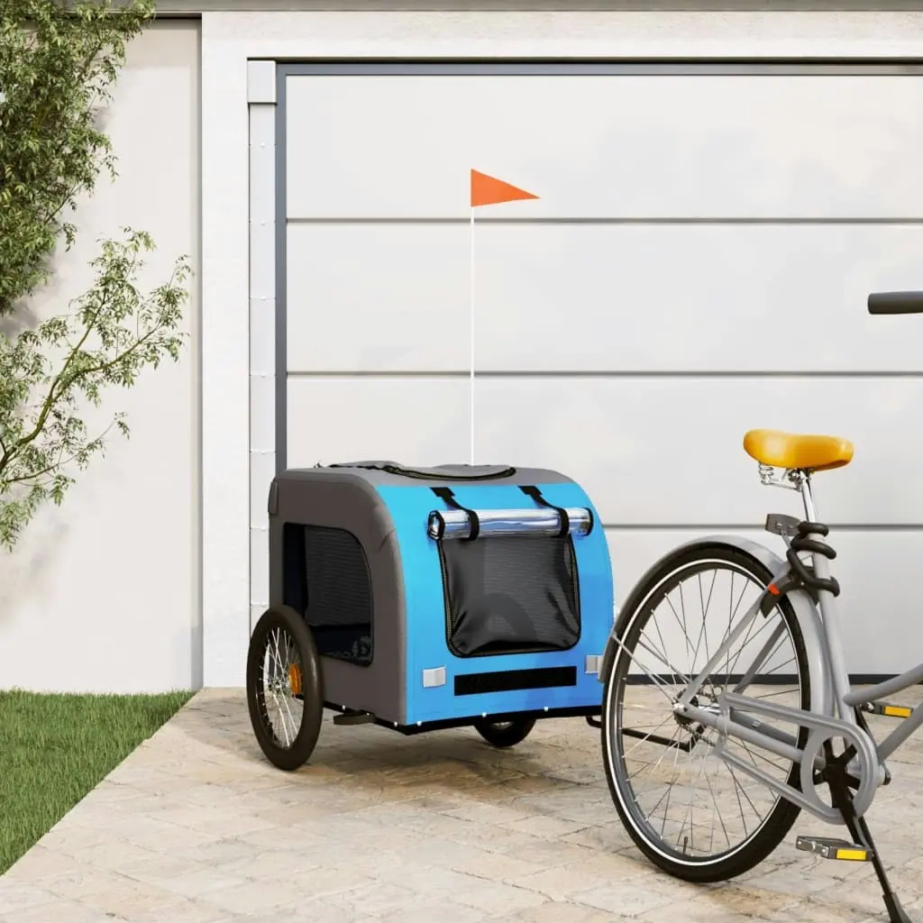 Pet Bike Trailer Blue and Grey Oxford Fabric&Iron 93841