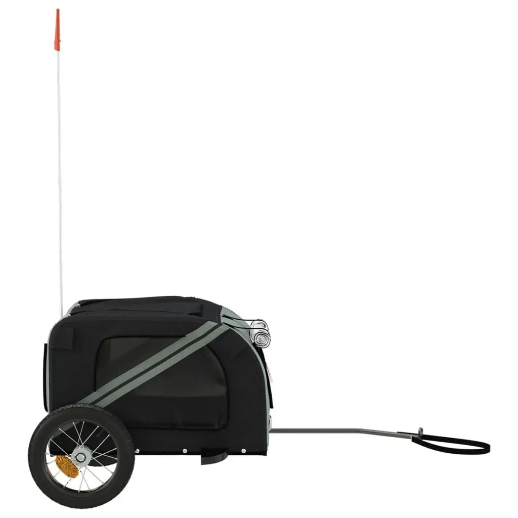 Pet Bike Trailer Grey and Black Oxford Fabric and Iron 93867